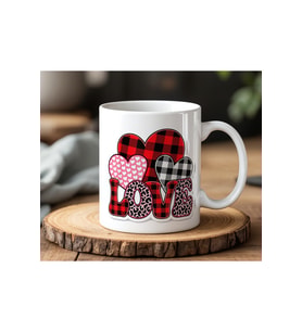 Love Tasarımlı Beyaz Seramik Baskılı Kupa Bardak 330ml
