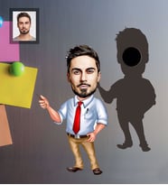 Kişiye Özel Öğretmen Karikatürlü Ahşap Magnet Bay-16