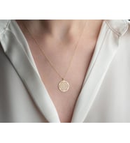 Kişiye Özel Yaşam Çiçeği Model Kolye 925K Gümüş (Gold)