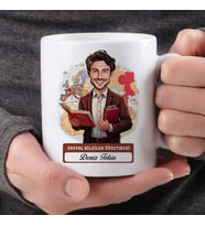En Başarılı Erkek Sosyal Bilgiler Öğretmenine Hediye Karikatürlü Bardak