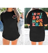Kadın Baskılı T-Shirt Kısa Kol Bisiklet Yaka Oversize Rahat Kalıp Tişört - Siyah