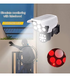 Çift Sensörlü Çift Yön 61+8 Ledli Kamera Görünümlü Güneş Enerjili Solar Bahçe Lambası Kumandalı