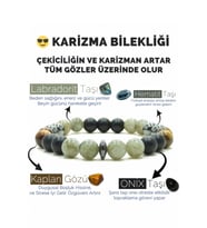 Karizma Bilekliği Labradorit Oniks Hematit Kaplangözü Doğal Taş Bileklik