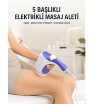 5 Başlıklı Elektrikli Masaj Aleti 2200-2500 RPM Yüksek Titreşimli Vücut Bakım ve Rahatlama Cihazı