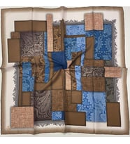 Geometrik Desen Elegante Seri Eşarp Eşarp Askısı İle Birlikte 100x100 cm Vizon L