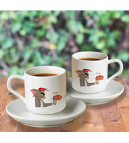 Tom & Jerry Tasarımlı İkili Türk Kahvesi Fincanı Seti