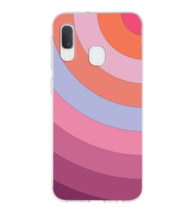Samsung Galaxy A20e   Kapak Renk Cümbüşü Tasarımlı Şeffaf Silikon Kılıf