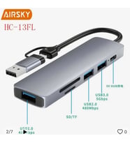 Airsky Hc13Fl 5 İn 1 Usb Type-C 2 İn 1 Çevirici