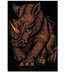 Cakapuzzle Halka Çizgili Gergedan Görseli Puzzle Yapboz MDF (Ahşap) (120 Parça)