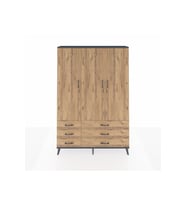 Arges Gardrop 5 Raflı 6 Çekmeceli Tek Askılı 132x30x195 Antrasit-Çam