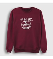 Presmono Unisex Bordo Logo Gorillaz Sweatshirt 54941tt (Bordo)