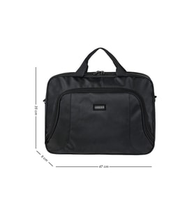 GALB Leather Siyah 17 17.2 Inc Astarli Kopuk Korumali Valiz Kilifli Evrak ve Laptop Cantasi