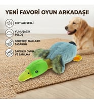 Pelüş Ördek Tasarımlı Vinil Sesli Köpek Isırma ve Oyun Oyuncağı