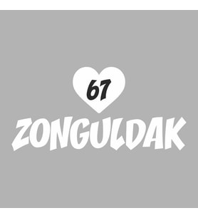 Kalpli 67 Zonguldak Araba Sticker siyah 20x15 CM (Beyaz)
