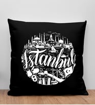 BK Gift İstanbul Tasarımlı Siyah Kırlent Yastık, Arkadaşa Hediye, Ev Dekorasyonu, Ev Hediyesi-1