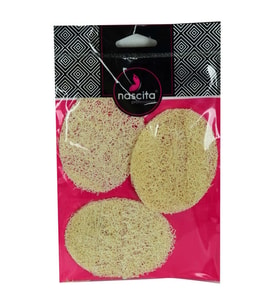 Doğal Kabak Lifli Peeling Oval Yüz Pedi Kese 3 Adet 9x7 Cm