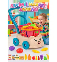 Oyuncak Sevimli Market Arabası (Kutulu) Alışveriş Arabası BY-648 (Çok Renkli)