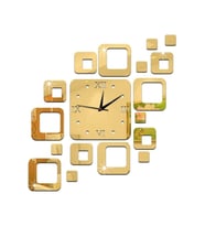 AS TASARIM LAZER DUVAR SAATİ DEKORASYON MODEL001 40 x 40 CM GOLD