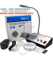 VEZNE GİŞE MİKROFON SETİ (CAM - KAPI ARKASINDAN ÇİFT YÖN KONUŞMALI )