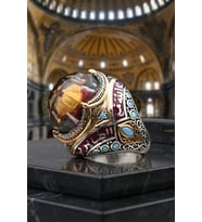 Ayasofya Cami ve Her Güçlükle Beraber Bir Kolaylık Vardır ve Allah sabredenlerle beraberdir Yazlı Gümüş Yüzük 902650