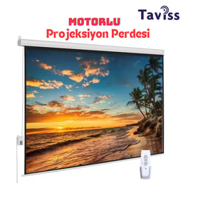 TAVİSS 240X200 cm Motorlu Kumandalı Projeksiyon Perdesi