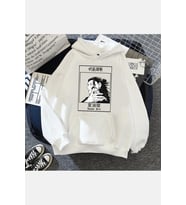 Jujutsu Kaisen Geto Beyaz Kapşonlu Sweatshirt