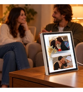 Kuru Çiçekli 2 Fotoğraflı Sihirli Ayna LED Çerçeve