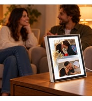 Kuru Çiçekli 2 Fotoğraflı Sihirli Ayna LED Çerçeve