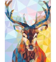 Geyik Modern Sayılarla Boyama Seti 40x50 cm (Tuvale Gerili)