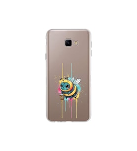 Samsung Galaxy J4 Core ile uyumlu Splash arı tasarımlı şeffaf silikon kılıf