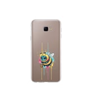 Samsung Galaxy J4 Core ile uyumlu Splash arı tasarımlı şeffaf silikon kılıf