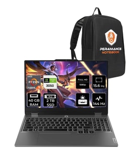 Lenovo Loq Ryzen 5 7235HS RTX 3050 Gaming Laptop 40GB RAM 2TB SSD 15.6" FHD 144Hz FreeDOS + Per4 Çanta 83JC000QTRP324