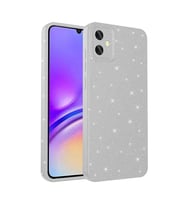 Galaxy A05 Kılıf Kamera Korumalı Simli Parıltılı Lüks Silikon (Gümüş)
