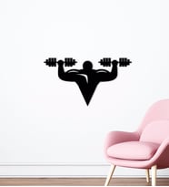 BK Home GYM Tasarımlı Ahşap Duvar Süsü-2 (Siyah)