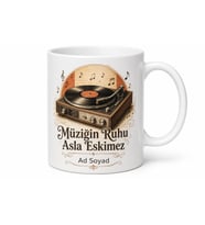 Plak Biriktiren Pikap İğnesi Toz Alan 33'lük Devir Nostalji Kupa Bardak Hediye