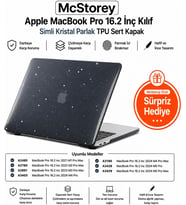MacBook Pro 16.2 İnç Kılıf A2485 A2780 A2991 A3403 A3186 A3428 A3429 Uyumlu Simli Kristal Parlak Siyah Hard Case Şeffaf Sert Kapak İnce Koruyucu