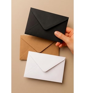 Minik Zarf Seti, 7x9 Cm 15 Adet (KRAFT-KREM-SİYAH)
