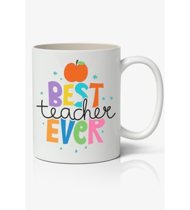 Best Teacher Ever - Öğretmenler Günü Temalı Beyaz Kupa Bardak Öğretmene Hediye