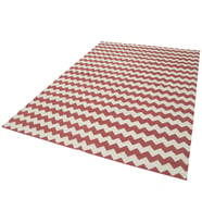 Kırmızı Kilim Modern Geometrik Desenli Yünlü El Dokuma Salon Kilimi Mutfak Yatak Odası