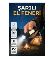 4 Modlu Şarjlı El Feneri – Cree LED, 1300 mAh Pil, Su ve Darbe Dayanımlı