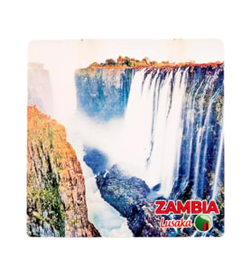 Zambiya Temalı Ahşap Bardak Altlığı (Çok Renkli)