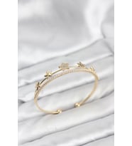 Yıldız Model Gold Renk Pirinç Kadın Bileklik - TJ-BB8247