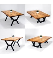 Doğal Ağaç Masif Hibrit Kütük Masa ve Sehpa 90cm x 200cm