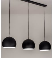 MYLİGHTS  RETRO RUSTİK METAL SARKIT ÜÇLÜ MASA ÜSÜTÜ SIRALI  KÜRE 60 CM TABAN (Siyah)