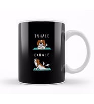 Cavalier King Charles Spaniel Yoga Inhale Exhale Kupa Bardak Porselen