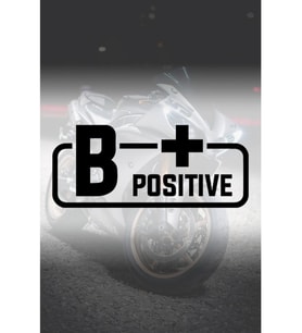 B+ Pozitif Kan Grubu Sticker Sİyah Renk 14CM