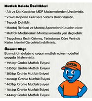 300 cm Mutfak Dolabı  MDF Kapak Tezgah Dahil YRKN315 101 (Kırmızı)
