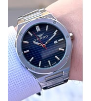 Ferro Çelik Kordon Nişan Ve Damat Saati Olarak ITALIAN DESIGN 3 Atm Erkek Kol Saati EFM40147-A5 (Lacivert)