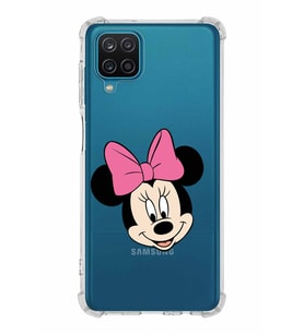 Samsung Galaxy A12  Köşe Korumalı Antişok Kapak Minnie Mouse Tasarımlı Şeffaf  Kılıf