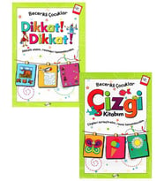 Becerikli Çocuklar Çizgi Kitabım ve Dikkat Dikkat 2li Set